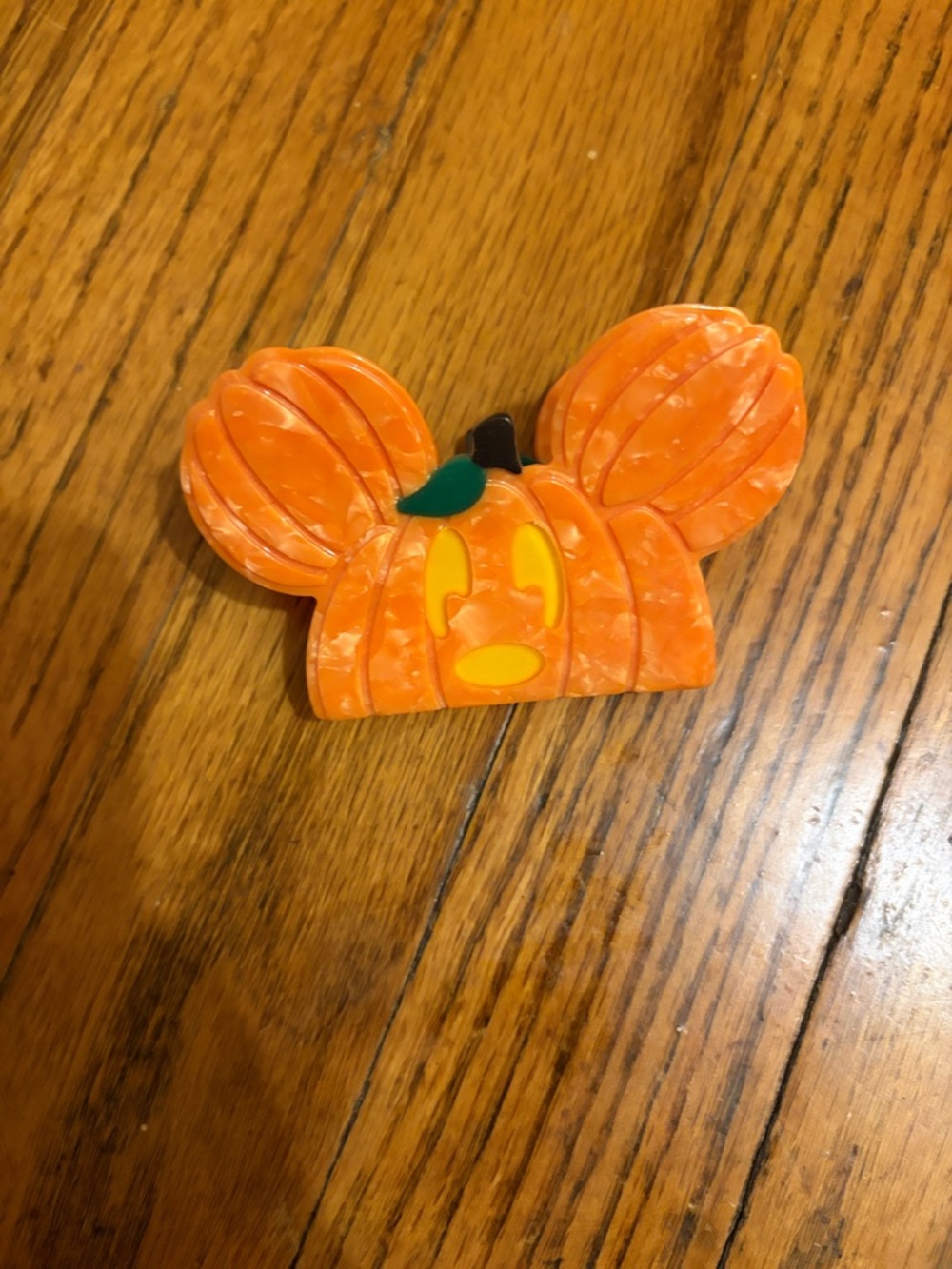 Orange Pumpkin Mickey Ears Hair Clip